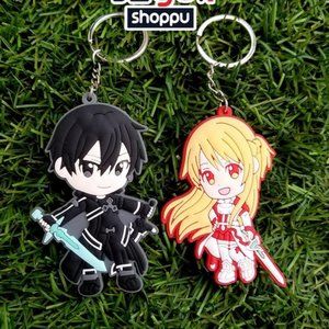 NEW sword art online kirito asuna keychain
